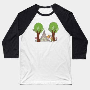 Camping mit Fuchs Baseball T-Shirt